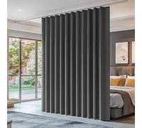 PANOVOUS Room Dividers Blackout Curtains,Extra Wide Huge Privacy Drapes With Ceiling Hooks For Garage Indoor Partition Rod Pocket Curtains 108 Inch Length, 90W X 108L Inch, GREY,1 Panel