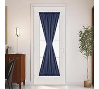PANOVOUS Sliding Glass Door Curtains with Thermal Insulated Pockets, Blackout Curtains for Window 72 inch (1 Panel) 10x28 inch Navy Blue