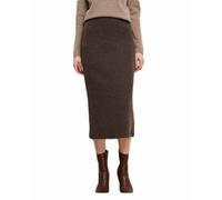 PanpanBox Women's Knitted Skirt Business Pencil Skirt Long Wrap Skirt Women Elegant Midi Waist Skirt Stretch Calf Length Spring Autumn, dark brown, M
