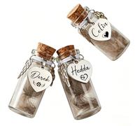 PANPANZZ Personalized Pet Fur Keepsake Bottle - Custom Dog Cat Memorial Jar With Name Charm - Pet Hair Loss Sympathy Gift - Small Glass Urn For Whiskers, Teeth, And Rainbow Bridge Remembrance