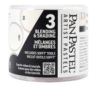 PanPastel Artist Pastels by GOLDEN, Blending & Shading Set, 3 Color, Professional Artist Pastels, Unique Pan Format (cake-like)