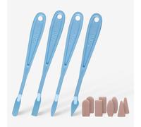 Colorfin PanPastel Sofft Knives W/8 Covers-#1 Round, #2 Flat, #3 Oval and #4 Point, Multicolor