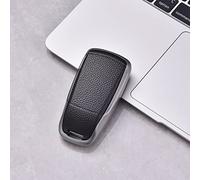 PANPHEN 100pcs Car Key Cover Compatible with Audi A4L A6L A8 Q5 Q7 TTS TT 3 Button Car Key Case - TPU Protective Car Key Fob (Leather-Silver)