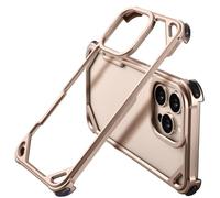 PANPHEN for iPhone 16 Pro 6.3" Bumper Case Metal, Aluminum Frame Slim Fit No Back Design, Compatible with MagSafe, 4 Corner Shockproof Protection, Minimalist Frameless Phone Case, Desert Titanium