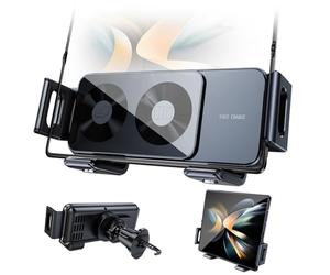 PANPHEN wireless Car Charger For Samsung Z Fold 5 Z Flip 5,For iPhone,For Google Pixel 8 Pro,7.5-15W Fast Charging,Auto Clamping & Rotate Sensors