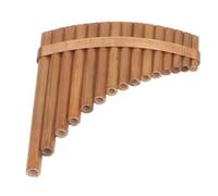 Panpipe Pan Flute, Bamboo 15 Pipes G Key Pan Flute Musical Instrument with Bag Swabs and Wipes for Daily Practice (Right Hand)