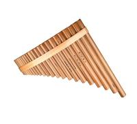 Panpipes Pan Flute Instrument Beginner Professional Performance 15-pipe Entry Bitter Bamboo Pan Flute Crack-proof(F)