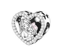 PANPOKI Infinity Love Heart Nurse 925 Sterling Silver Charms for Bracelets and Necklace Mother Daugther Dangle Pendants Bead S925 Jewelry for Women Mom Family (Mother and daughter)