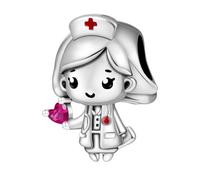 PANPOKI Infinity Love Heart Nurse 925 Sterling Silver Charms for Bracelets and Necklace Mother Daugther Dangle Pendants Bead S925 Jewelry for Women Mom Family