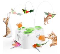 PANRIO 3-in-1 Interactive Cat Toys for Indoor Cats,Automatic Kitten Toy,Flying Bird,6 Holes Mole,Rotating Feather, Rechargeable USB Interactive Cat Feather Toys for Bored Indoor Cats