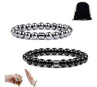 Panruia Glame Anti Alcohol Bracelet, GM Anti Alcohol Bracelet, Adjustable Magnetic Bead Bracele Sobriety Bracelets For Men Women, Relieve Stress, Drank Less In The First Week (Black+Silver)