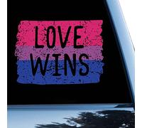 Pansexual Bisexual LGBTQ Car Decal Window Decal Love Wins Bisexual Lesbian Vinyl Sticker for Cars Trucks Pride Parade LGBT Car Stickers 15 inch