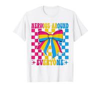 Pansexual Pan Pride Flag LGBTQ Nervous Around Everyone T-Shirt
