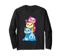 Pansexual Panda Stack LGBTQ Pride Kawaii Long Sleeve T-Shirt