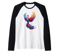 Pansexual Phoenix Bird Pan Pride Flag Rising From Ashes Raglan Baseball Tee