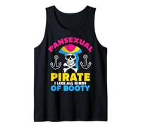 Pansexual Pirate I Like All Kinds of Booty LGBT-Q Pans Pride Tank Top