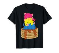 Pansexual Pride Flag Cute LGBTQ Pan Pride Kawaii Cat T-Shirt