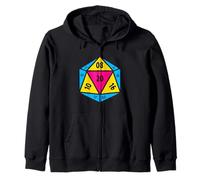 Pansexual Pride Flag D20 Dice Polysexual LGBT Gender Queer Zip Hoodie