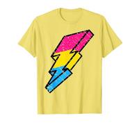 Pansexual Pride Lightning Bolt Cute Pan LGBTQ Parade T-Shirt, Men, Lemon Yellow, 3X-Large