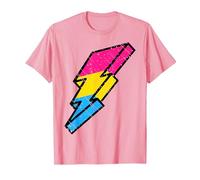 Pansexual Pride Lightning Bolt Cute Pan LGBTQ Parade T-Shirt, Men, Pink, X-Large