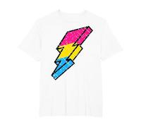 Pansexual Pride Lightning Bolt Cute Pan LGBTQ Parade T-Shirt, Men's Big and Tall, White, 5X Tall