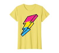 Pansexual Pride Lightning Bolt Cute Pan LGBTQ Parade T-Shirt, Women, Lemon Yellow, X-Large