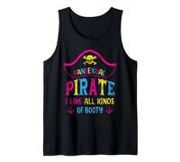 Pansexual Pride Pirate LGBTQ Month Pans Flag Colors Funny Tank Top