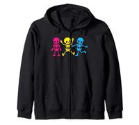 Pansexual Pride Skeleton Pride LGBTQ Skeleton Pansexual Zip Hoodie
