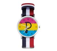 Pansexual Pride Symbol Flag Leisure Men's Wrist Watches Alloy Analogue Quartz Watch Fashion Accessories