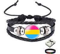Pansexual Stuff LGBTQ Accessories Pride Bracelet with Gift Box, Transgender Gay Trans Lesbian Bisexual Bi Gifts for Teen Men Women Valentine's Day