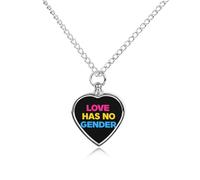 Pansexuality Flag Love Has No Gender Urn Necklaces for Ashes Human Pet Cremation Jewelry Keepsake with Funnel Filler Kit