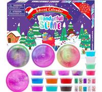 PANSHAN Christmas Countdown Advent Calendar 2025 - 24 Days of Fun Crystal Slime & Fidget Toys | Exciting Gift Set for Kids Ages 3+ | Perfect Xmas Surprise for Boys & Girls