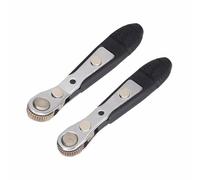 PANSHIYON Mini Ratchet Wrench,2 Pieces 1/4 Inch Right Angle Screwdriver with Low Profile,Close Quarters,Offset Reversible Drive Handle for Bits
