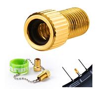 PANSIBY Aluminium Valve Adapter, Bicycle & Motorbike Compatible, Schrader Presta to Car AV, 2 Pcs French Dunlop Valve Adapter with Key Fob for Tires