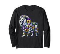 Pansies Lion Pansy Flower Gardening Floral Long Sleeve T-Shirt