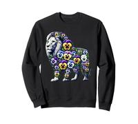 Pansies Lion Pansy Flower Gardening Floral Sweatshirt