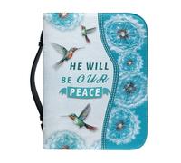 Panskyllis Bible Cover for Men and Women Ideal Bible Protection Case with Multi Inner Pockets Bible Tabs Pens Holder, Hummingbird Dandelion, M