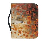 Panskyllis Bible Cover for Men Women Dustproof PU Leather Study Bible Protective Bag Handy Storage Bag with Handle Size M-2XL, Flanders Poppy Horse, XL