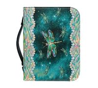 Panskyllis Bible Cover for Women and Men Study Bible Protective Bag Scripture Tote Book Protector with Big Capacity, Dragonflies Diamond, M