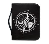 Panskyllis Bible Cover for Women and Men Study Bible Protective Bag Scripture Tote Book Protector with Big Capacity, Compass, M