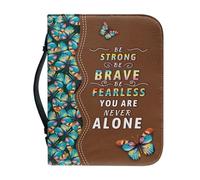 Panskyllis Butterflies Verse Bible Study Case for Women Leather Journal Case with Zipper and Handle Multifunctional Protective Bag for Church Kjv Size M-2XL