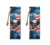 Panskyllis Eagle American Flag Book Mark Durable Bible Verse Bookmark for Book Lovers, Writers, Readers, Children, Teens, Men, Women, Adults Leather Stocking Stuffers Gifts 2 Packs