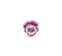(pansy flower pink ) 925 Sterling silver charm fits in pandora bracelet