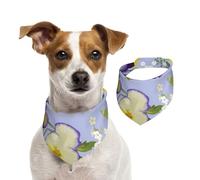 Pansy Flowers,Dog Bandanas Cotton Pet Scarf Adjustable Bibs for Pet,M