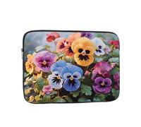 Pansy Flowers Laptop Case Sleeve 17 inch, Shockproof Protective Notebook Case Travel Laptop Bag Briefcase for Men Women Computer Cover Waterproof Computer Carrying Bag
