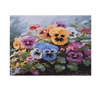 Pansy Flowers Wooden Puzzle with Storage Box, Eco-Friendly Wooden Jigsaw Puzzle for Home Leisure, Stress Relief & Decoration 500 PCS