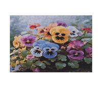 Pansy Flowers Wooden Puzzle with Storage Box, Eco-Friendly Wooden Jigsaw Puzzle for Home Leisure, Stress Relief & Decoration 300 PCS