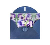 Pansy Perfection Blue prints Greeting Cards 6x4-inch with Envelope | Perfect for writing greetings and thank-you notes