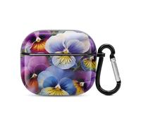 Pansy Perfection Bluetooth Earbuds Case Cover Full Body Shockproof Protection Hard Case Support Wireless Charging with Keychain Personalized Gift for AirPods 3