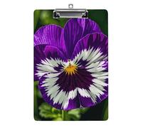 Pansy Perfection Clipboard, A4 Acrylic Clipboard with Hanging Hole, Ultra-Light Clip Board - Holds 100 Sheets, Shatterproof Document Holder for Office, 12.5" X 8.5"